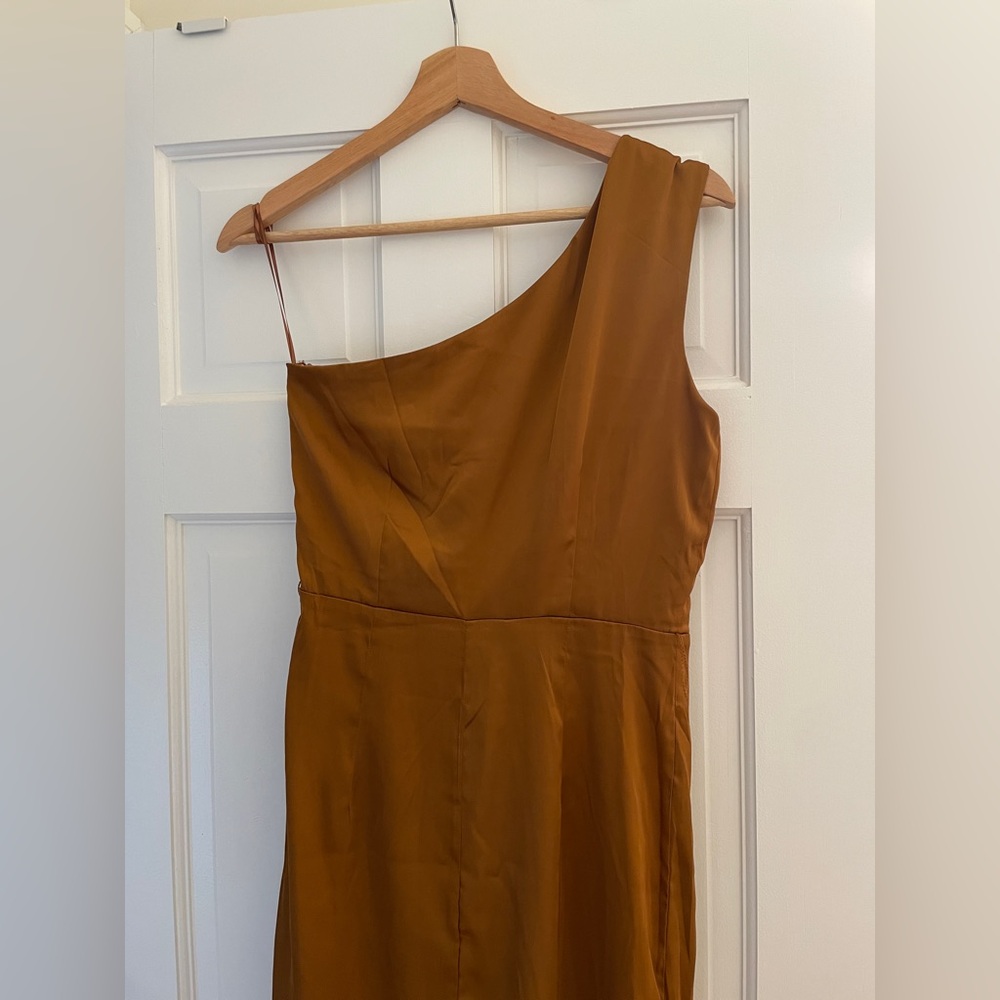 NWOT Baltic Born One Shoulder Midi Dress Copper/Amber M - Picture 9 of 12